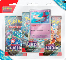 Load image into Gallery viewer, Pokemon Scarlet and Violet SV7 Stellar Crown 3-Pack Blister - Pre-Order
